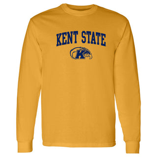 Kent State Golden Flashes Arch Logo Long Sleeve T Shirt - Gold