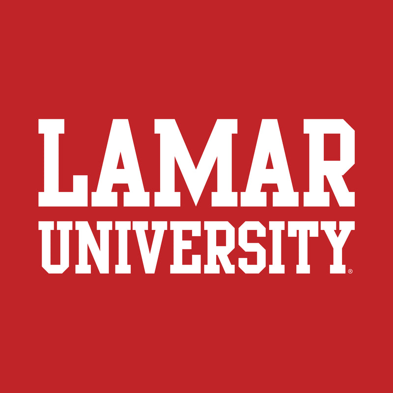 Lamar University Cardinals Basic Block Short Sleeve T Shirt - Red