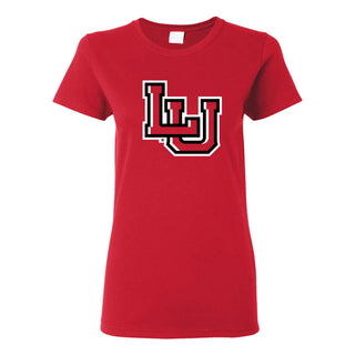 Lamar University Cardinals Primary Logo Short Sleeve Women's T Shirt - Red