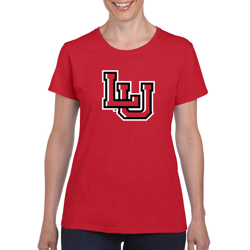 Lamar University Cardinals Primary Logo Short Sleeve Womens T Shirt - Red