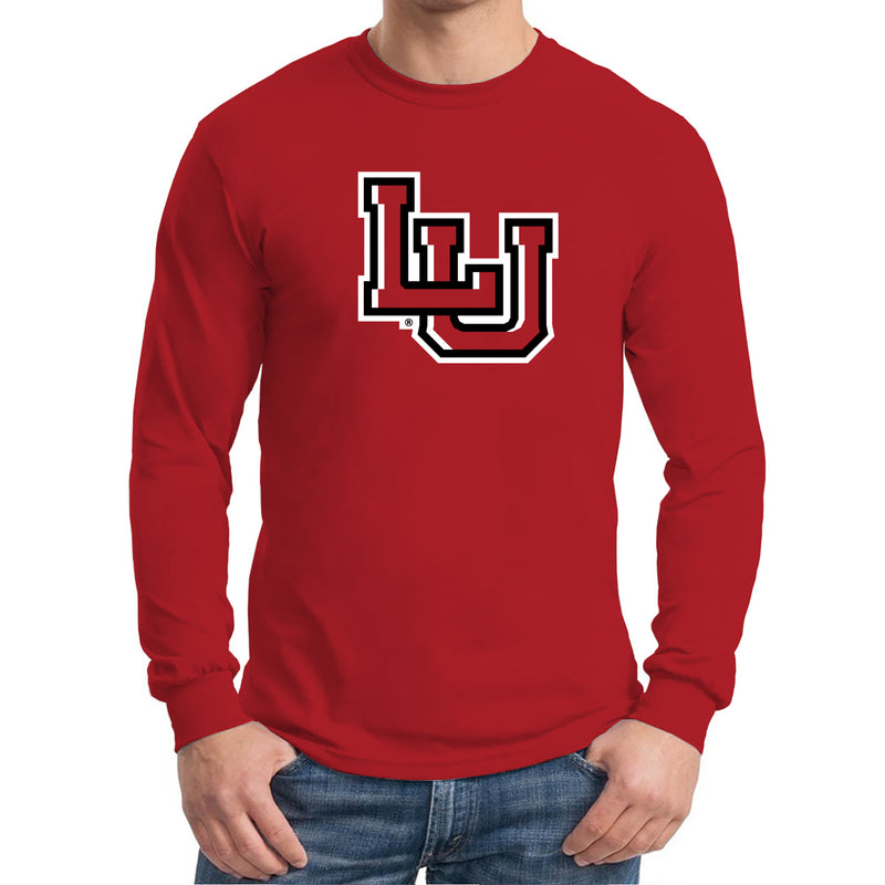 Lamar University Cardinals Primary Logo Long Sleeve T Shirt - Red