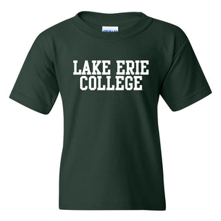 Lake Erie College Storm Basic Block Youth Short Sleeve T Shirt - Forest