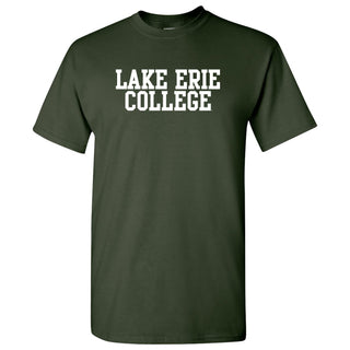 Lake Erie College Storm Basic Block Short Sleeve T Shirt - Forest