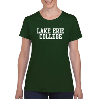 Lake Erie College Storm Basic Block Women's Short Sleeve T Shirt - Forest