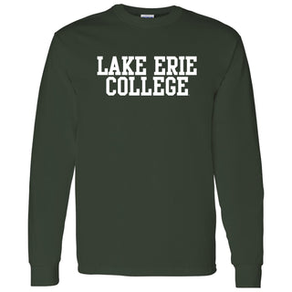 Lake Erie College Storm Basic Block Long Sleeve T Shirt - Forest