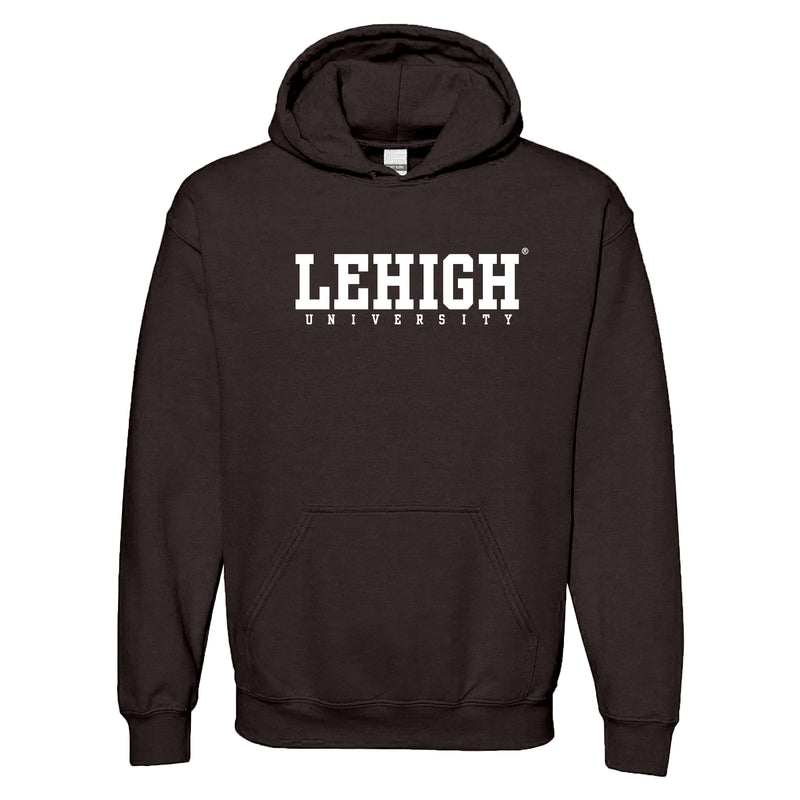 Lehigh University Mountain Hawks Basic Block Hoodie - Dark Chocolate