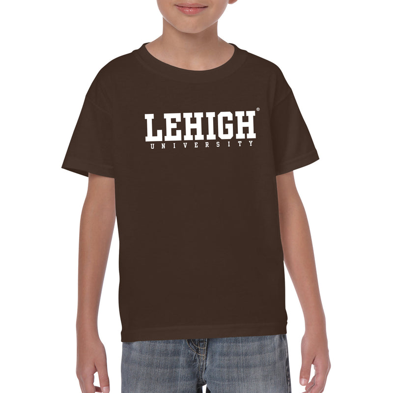 Lehigh University Mountain Hawks Basic Block Youth T-Shirt - Dark Chocolate