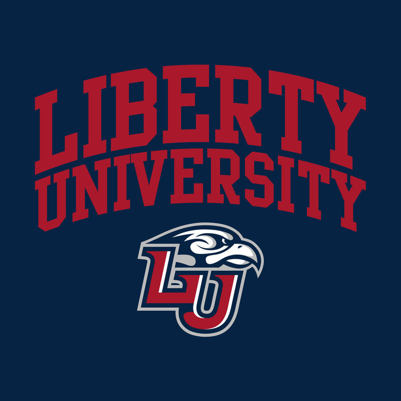 Liberty University Flames Arch Logo Heavy Blend Hoodie - Navy