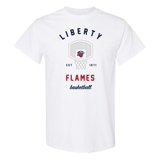 Liberty University Flames Basketball Net T Shirt - White