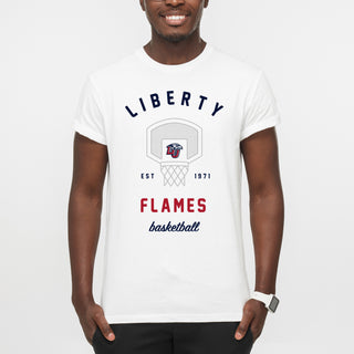 Liberty University Flames Basketball Net T Shirt - White