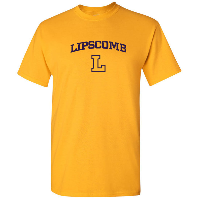 Lipscomb University Bisons Arch Logo Short Sleeve T Shirt - Gold