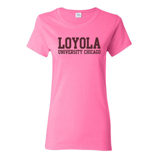 Loyola University Chicago Ramblers Basic Block Women's Short Sleeve T-Shirt - Azalea