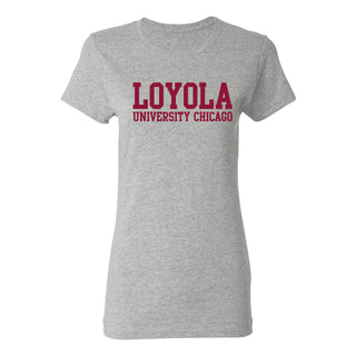 Loyola Chicago Ramblers Basic Block Women's T Shirt - Sport Grey