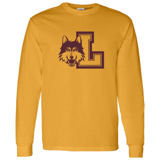 Loyola University Chicago Rambler Logo Long Sleeve T Shirt - Gold