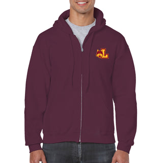 Loyola University Chicago Rambler Left Chest Logo Full Zip Hoodie - Maroon