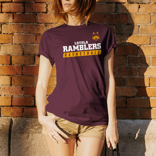 Loyola University Chicago Ramblers Basketball Slant T Shirt - Maroon