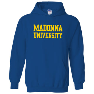 Madonna University Crusaders Basic Block Hoodie - Royal