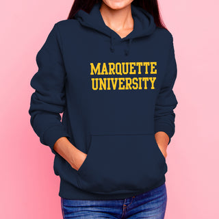 Marquette University Golden Eagles Basic Block Hoodie - Navy