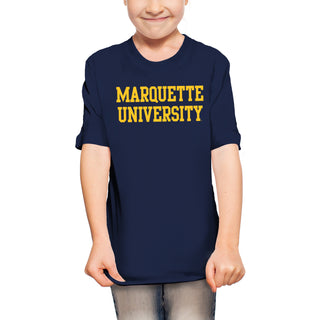 Marquette University Golden Eagles Basic Block Youth T-Shirt - Navy