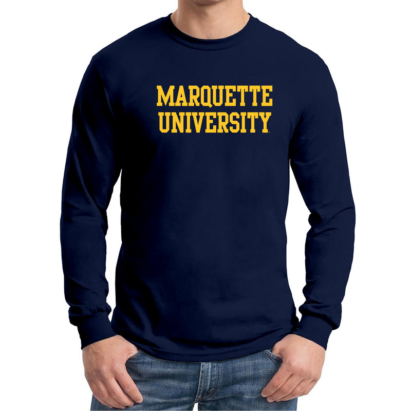 Marquette University Golden Eagles Basic Block Long Sleeve - Navy