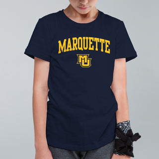 Marquette University Golden Eagles Arch Logo Youth T-Shirt - Navy