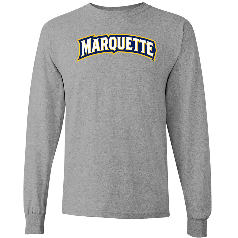 Marquette University Golden Eagles Institutional Logo Long Sleeve - Sport Grey