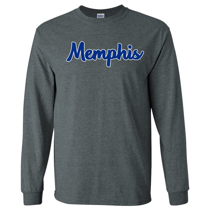 Memphis Tigers Basic Script Long Sleeve - Dark Heather