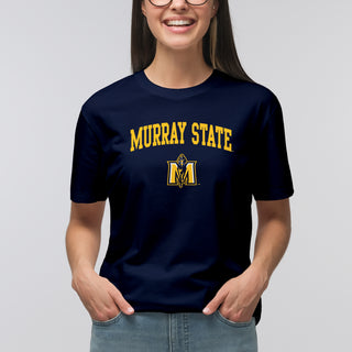 Murray State University Racers Arch Logo Short Sleeve T Shirt - Navy