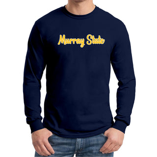 Murray State University Racers Basic Script Cotton Long Sleeve T Shirt - Navy