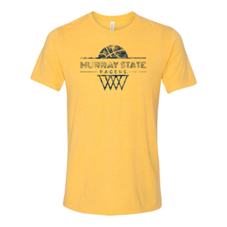 Murray State Racers Oblique Basketball Hoop Canvas Triblend T-Shirt - Yellow Gold