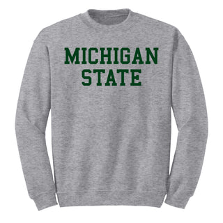 Michigan State Spartans Basic Block Crewneck Sweatshirt - Sport Grey