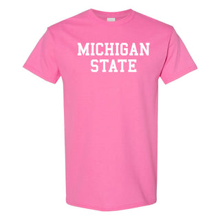 Michigan State University Spartans Basic Block Short Sleeve T Shirt - Azalea