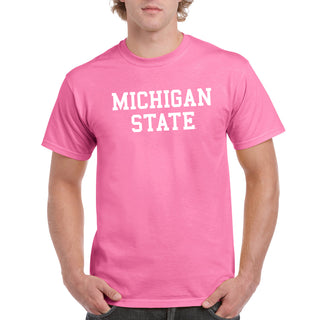 Michigan State University Spartans Basic Block Short Sleeve T Shirt - Azalea