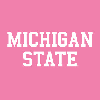 Michigan State University Spartans Basic Block Womens Short Sleeve T Shirt - Azalea