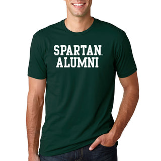 Michigan State University Spartans Basic Block Alumni Next Level T Shirt - Forest