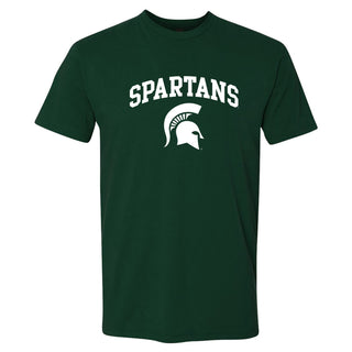 Michigan State University Spartans Arch Logo Next Level Short Sleeve T Shirt - Forest Green