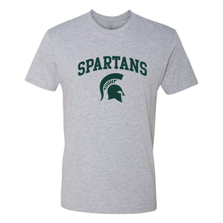 Michigan State University Spartans Arch Logo Next Level Short Sleeve T Shirt - Heather Grey