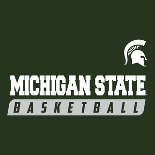 Michigan State University Spartans Basketball Slant Short Sleeve T-Shirt - Forest