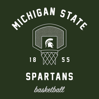 Michigan State University Spartans Basketball Net Short Sleeve T-Shirt - Forest