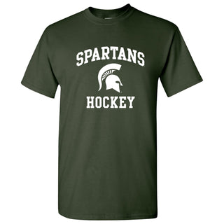 Michigan State University Spartans Arch Logo Hockey Short Sleeve T Shirt - Forest