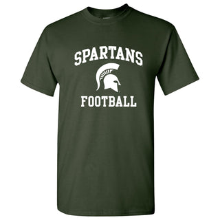 Michigan State University Spartans Arch Logo Football Short Sleeve T Shirt - Forest