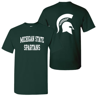 Michigan State University Spartans Front Back Print Short Sleeve T Shirt - Forest