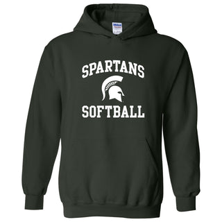 Michigan State University Spartans Arch Logo Softball Hoodie - Forest