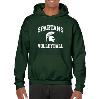 Michigan State University Spartans Arch Logo Volleyball Hoodie - Forest