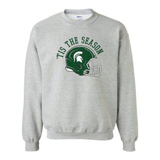 Michigan State Spartans Tis The Season Basic Cotton Crewneck Sweatshirt - Sport Grey