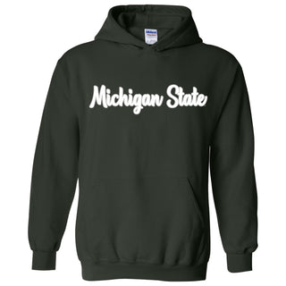 Michigan State University Spartans Basic Script Heavy Blend Hoodie - Forest