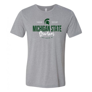 Michigan State University Spartans Harbor Script Canvas Short Sleeve Triblend T-Shirt - Athletic Grey