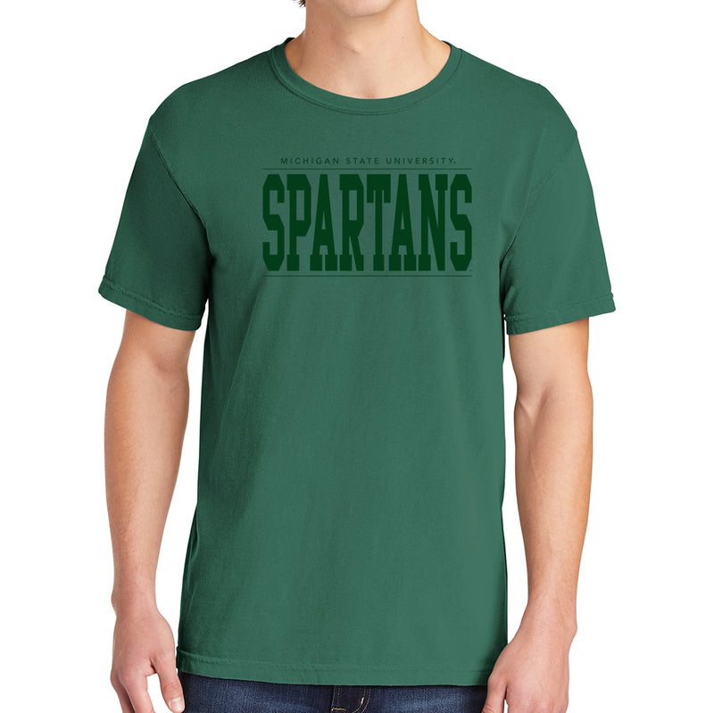 Michigan State Monotone Bold CC T-Shirt - Light Green