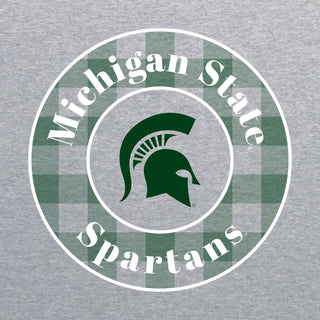 MSU Plaid Circle Hoodie - Sport Grey