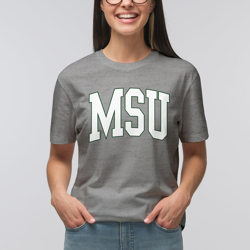 Michigan State University Spartans Mega Arch T-Shirt - Graphite Heather